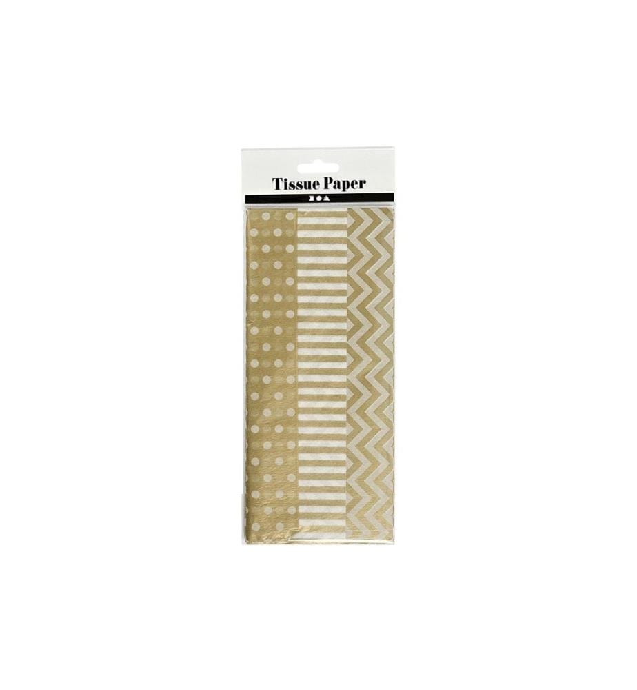 CREATIV COMPANY - Geschenkpapier 50 x 70 cm Gold, 6 Blatt