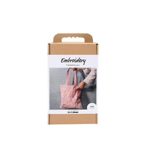 CREATIV COMPANY - Bastelset Stickereien, Einkaufstasche, Rosa mattiert