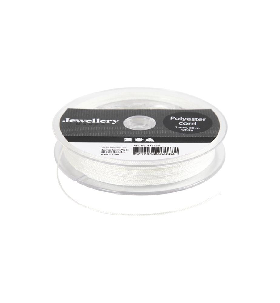 CREATIV COMPANY - Kordel aus Polyester 1 mm weiss 50 m