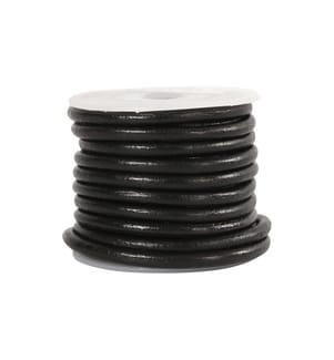 CREATIV COMPANY - Lederband 4 mm, Schwarz, 5 m