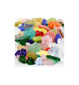 CREATIV COMPANY - Glasperlen Blätter Blumen 6-17 mm sortierte Farben 60 g