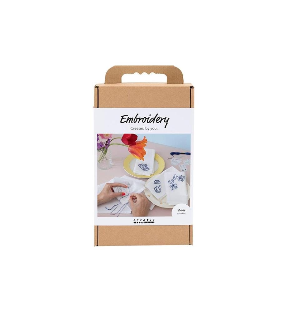 CREATIV COMPANY - Bastelset - Sticken, Servietten, Creme