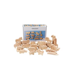 CREATIV COMPANY - Holzartikel Bauernhof und Safari 3-14.5 x 2 cm, 44 Stück