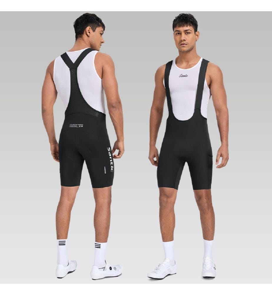 Cuissard Court à bretelles LuZheng avec coussinet Elastic Interface® - Noir