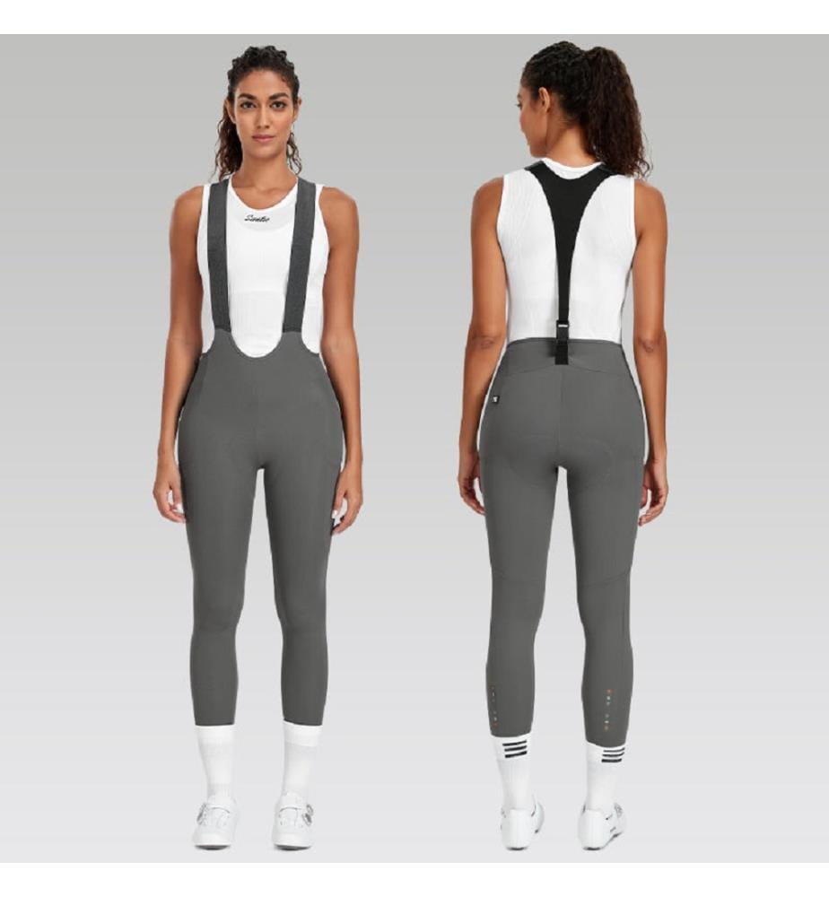 Pantaloncini lunghi termici con bretelle Visang - Grigio