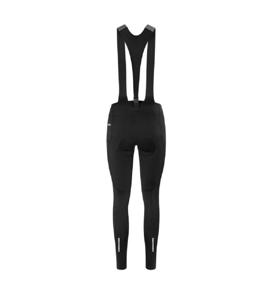 Pantaloncini da ciclismo lunghi con bretelle termici Visang - Nero