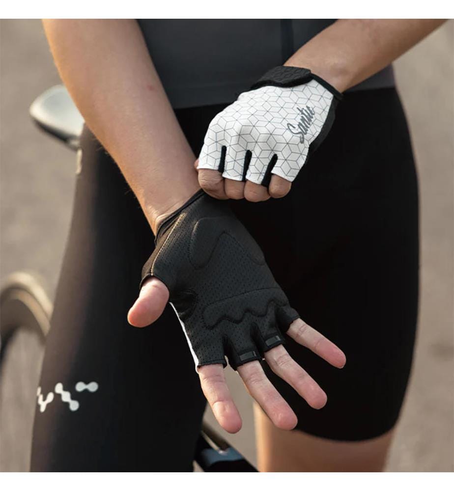 Fingerlose Fahrradhandschuhe - Schwarz und Weiss