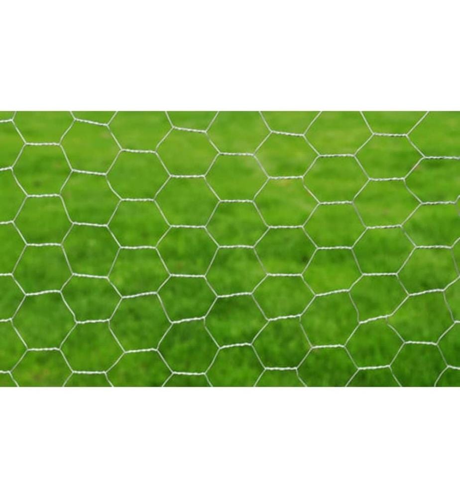Maschendrahtzaun Verzinkter Stahl Hexagon 1×25 m Silbern