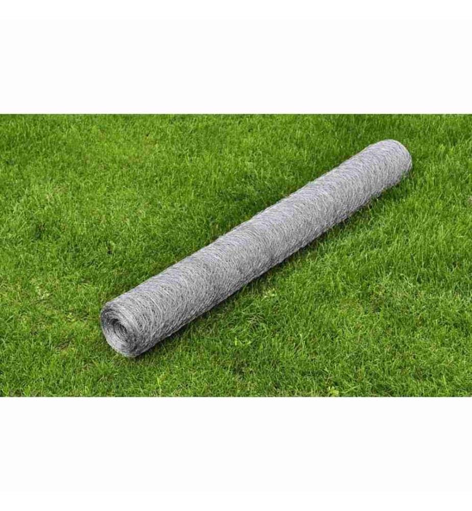 Maschendraht Verzinkter Stahl 25×0,75 m Silbern