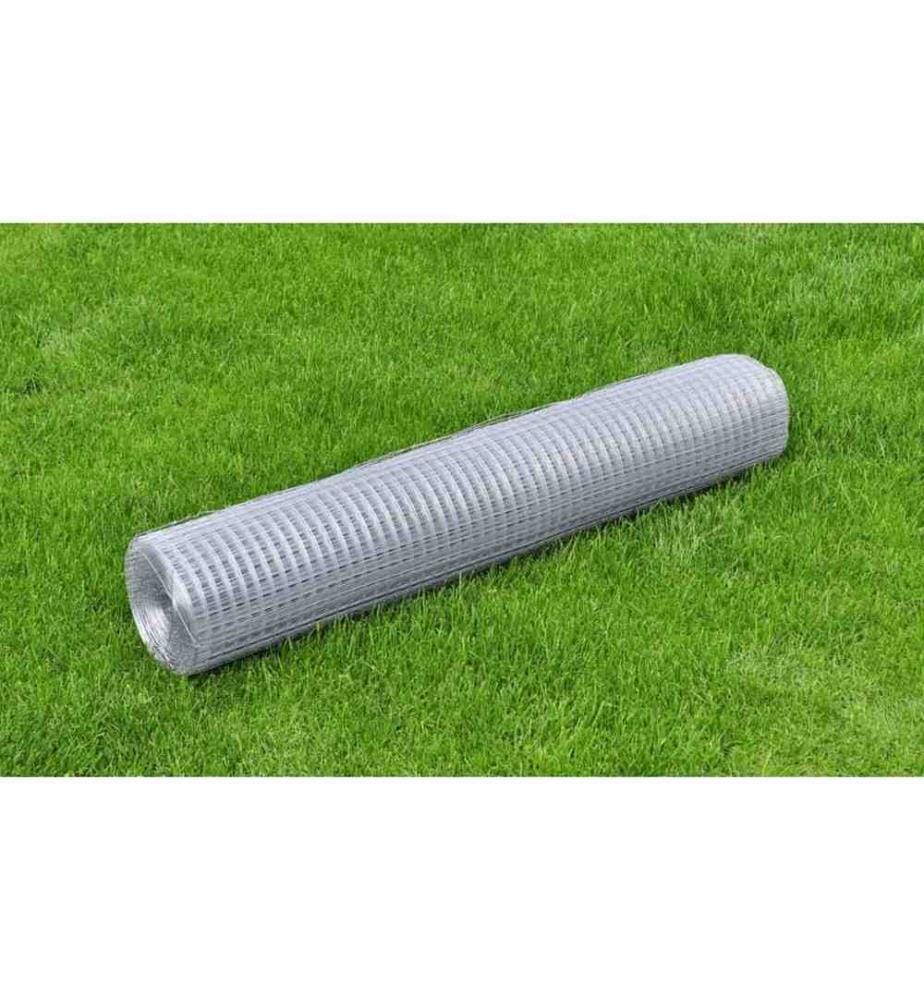 Drahtzaun für Hühner Verzinkter Stahl 25x1 m Silbern