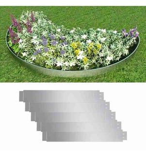 Flexible Rasenkante 5-er Set Verzinkter Stahl 100x14 cm