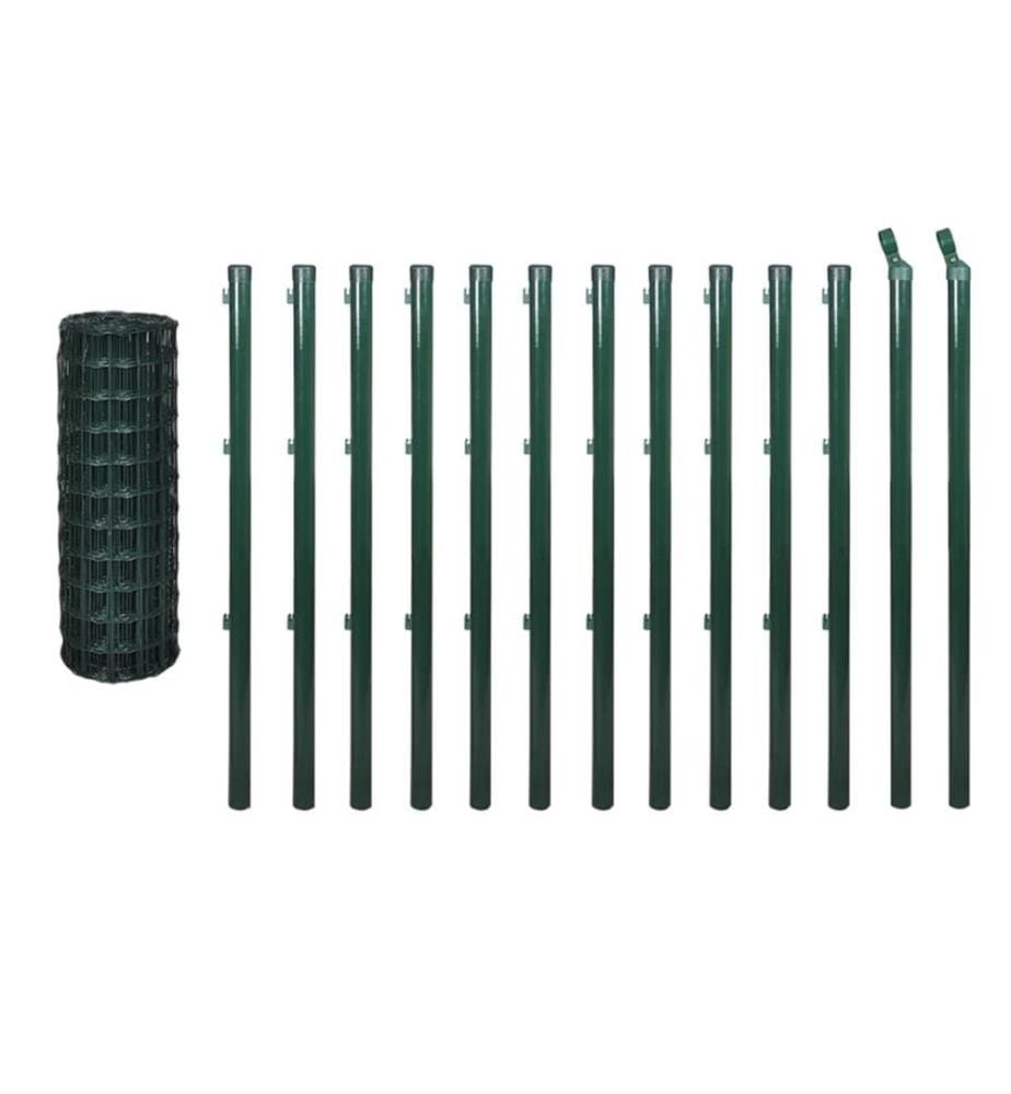 Eurozaun Stahl 25 x 0,8 m Grün