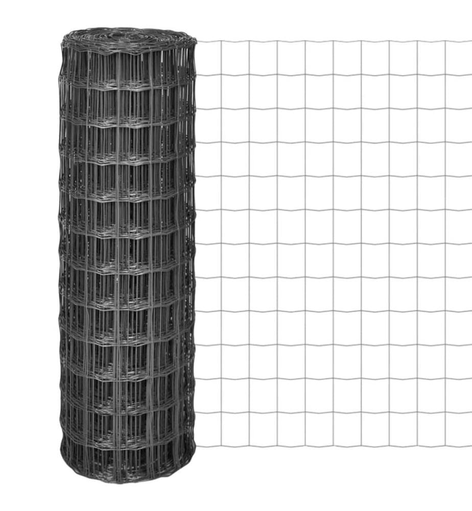 Eurozaun Stahl 10 x 1,2 m Grau