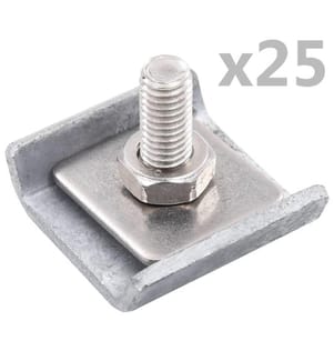 Gittermattenverbinder 25 Sets Silbern