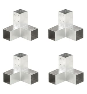 Pfostenverbinder 4 Stk. Y-Form Verzinktes Metall 71 x 71 mm