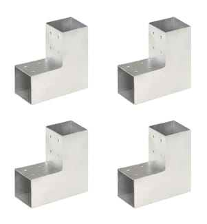 Pfostenverbinder 4 Stk. L-Form Verzinktes Metall 81 x 81 mm