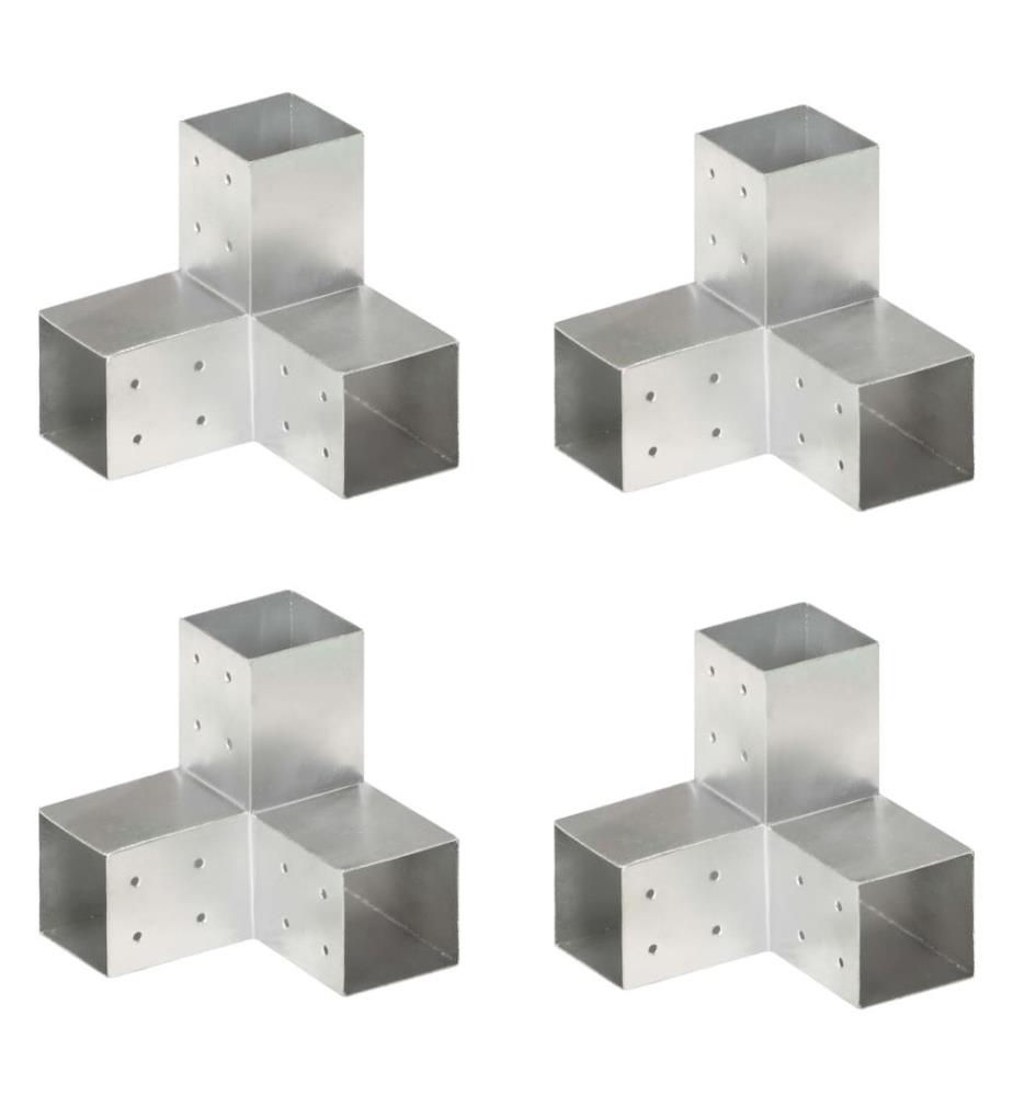 Pfostenverbinder 4 Stk. Y-Form Verzinktes Metall 81 x 81 mm