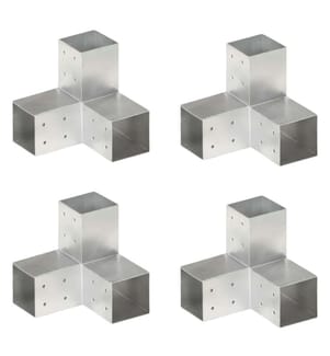 Pfostenverbinder 4 Stk. Y-Form Verzinktes Metall 81 x 81 mm