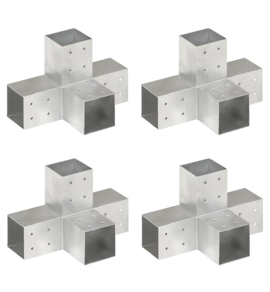 Pfostenverbinder 4 Stk. X-Form Verzinktes Metall 81 x 81 mm