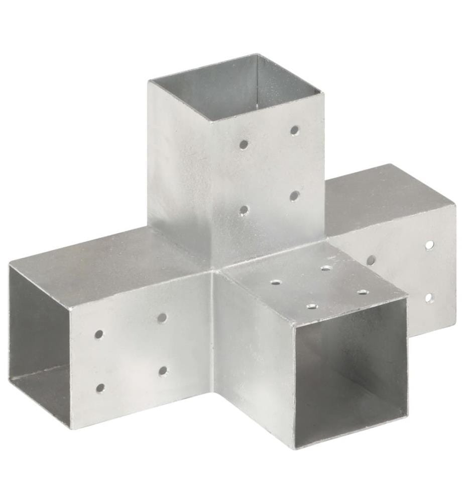 Pfostenverbinder 4 Stk. X-Form Verzinktes Metall 81 x 81 mm