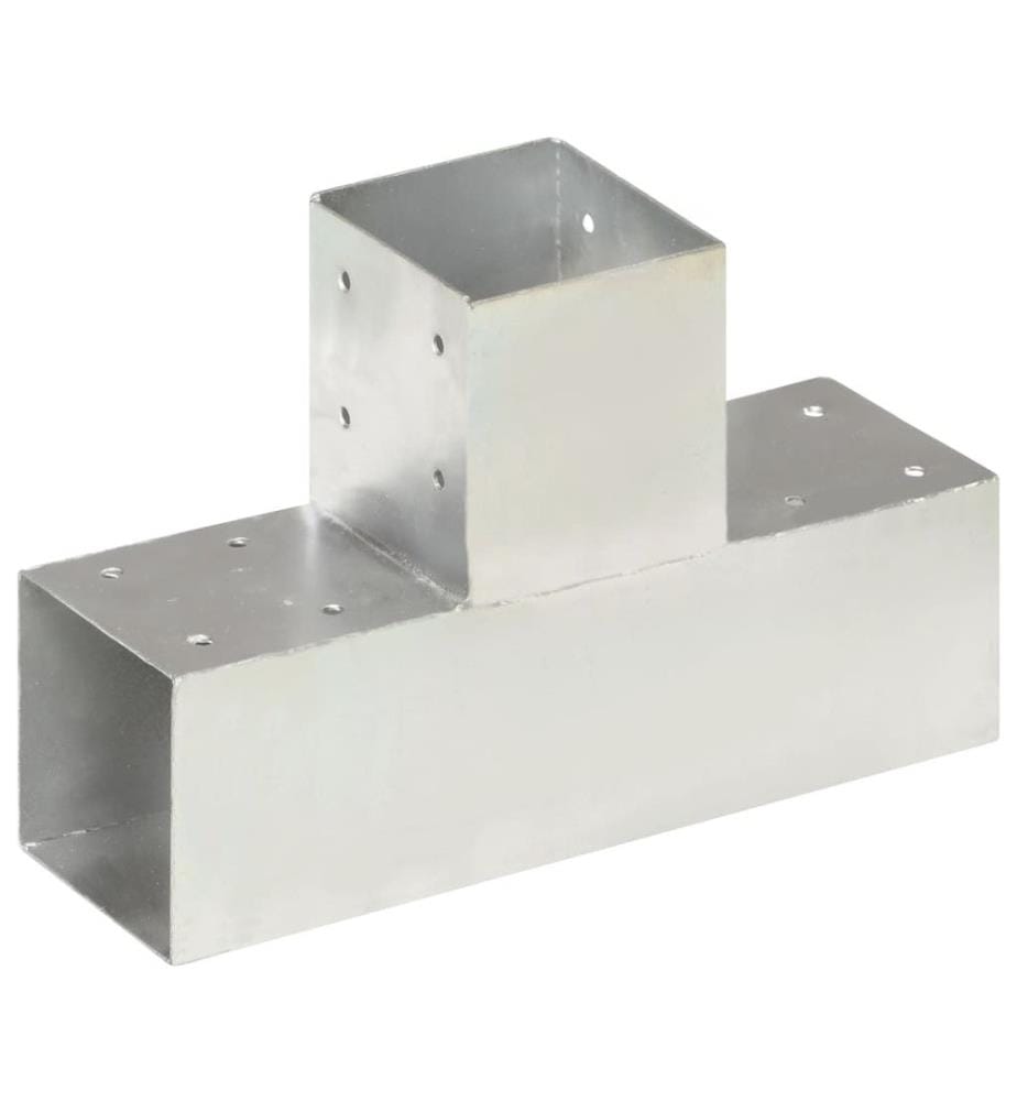 Connecteurs de poteau 4 pcs Forme en T Métal galvanisé 91x91 mm