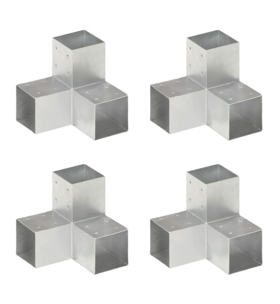 Pfostenverbinder 4 Stk. Y-Form Verzinktes Metall 91 x 91 mm