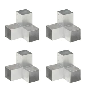 Pfostenverbinder 4 Stk. Y-Form Verzinktes Metall 91 x 91 mm