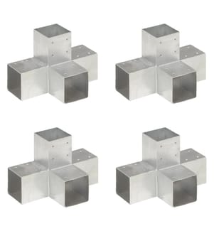 Pfostenverbinder 4 Stk. X-Form Verzinktes Metall 91 x 91 mm