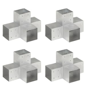 Pfostenverbinder 4 Stk. X-Form Verzinktes Metall 101 x 101 mm