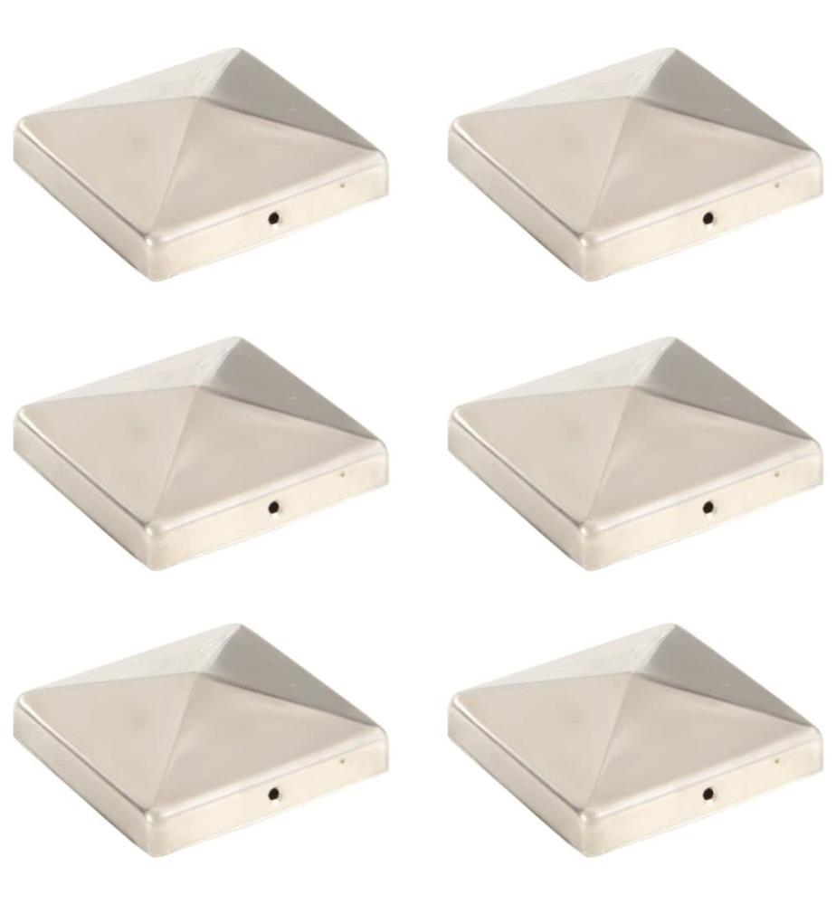 Pfostenkappen 6 Stk. Pyramide Edelstahl 101 x 101 mm