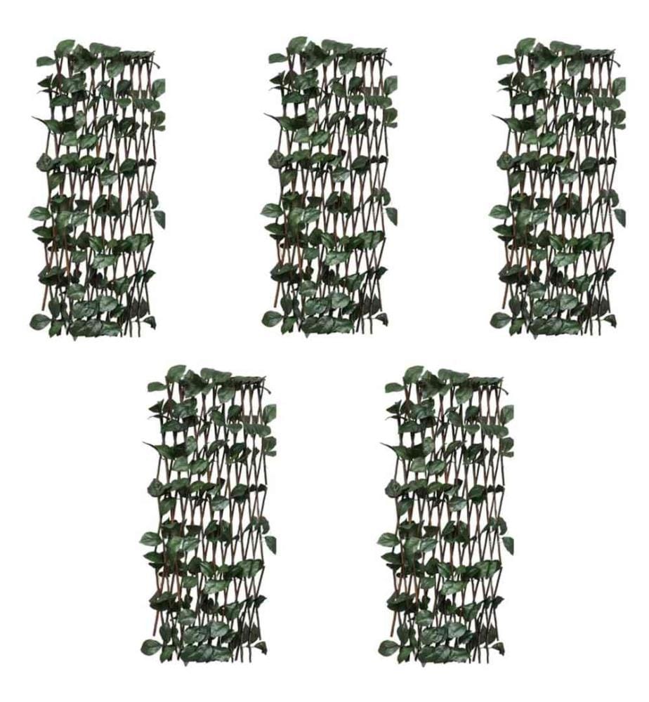 Clôtures à treillis de saule 5pcs feuille artificielle 180x60cm