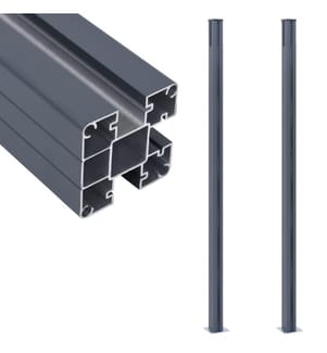 Zaunpfosten 2 Stk. Dunkelgrau 185 cm Aluminium