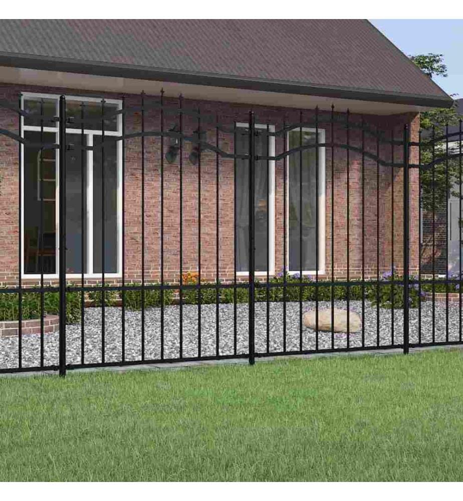 Gartenzaun mit Speerspitzen Schwarz 190 cm Stahl