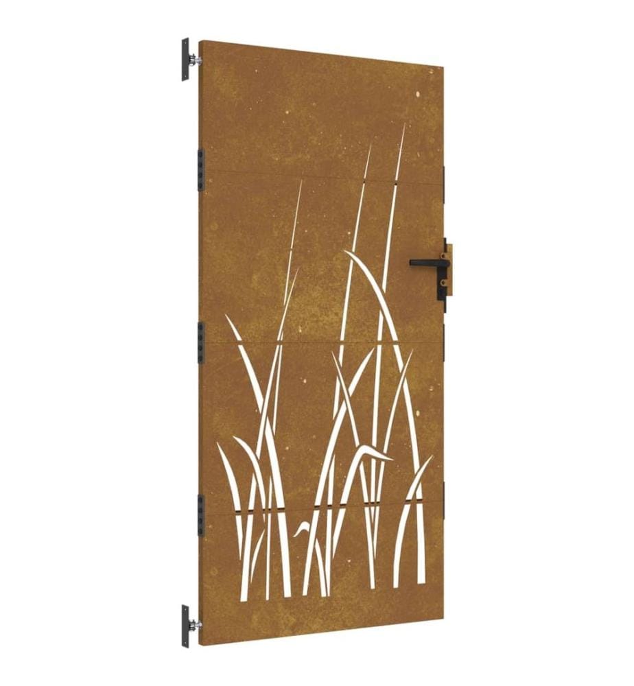 Gartentor 85x175 cm Cortenstahl Gras-Design