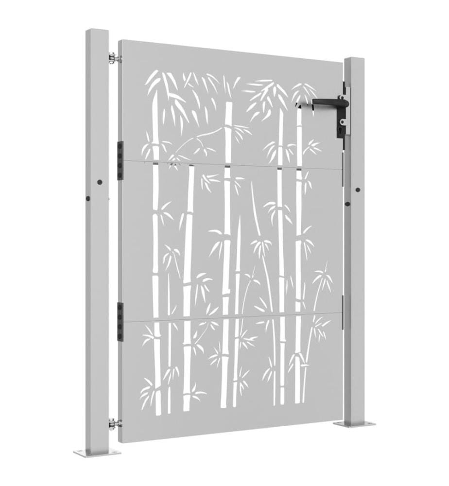 Gartentor 105x130 cm Cortenstahl Bambus-Design