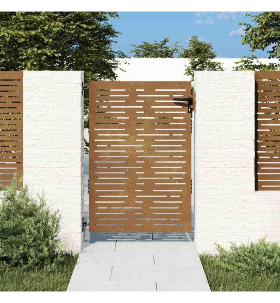 Gartentor 85x125 cm Cortenstahl Quadratisches Design