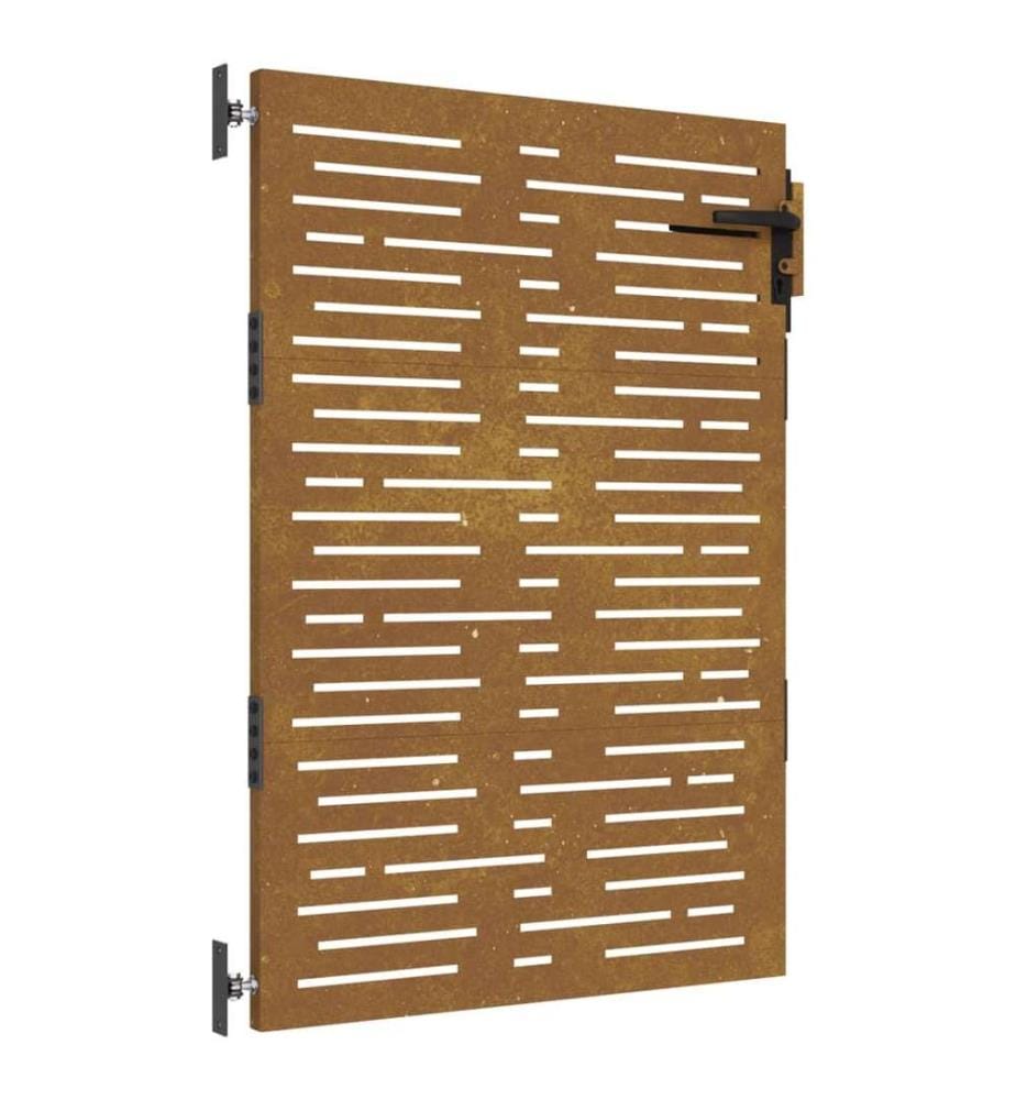 Gartentor 85x125 cm Cortenstahl Quadratisches Design