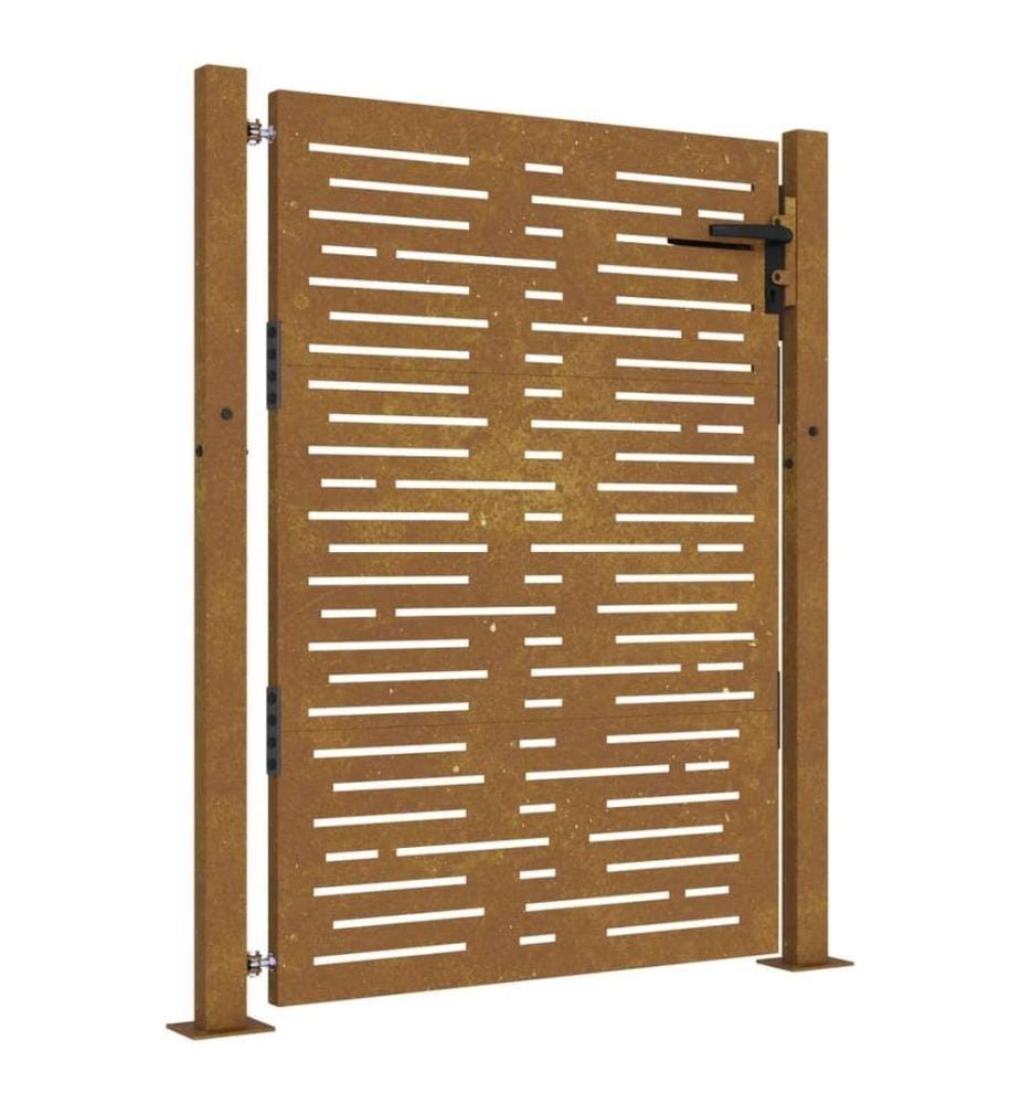 Gartentor 105x130 cm Cortenstahl Quadratisches Design