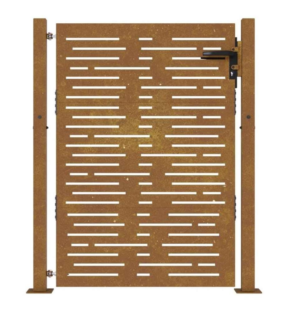 Gartentor 105x130 cm Cortenstahl Quadratisches Design