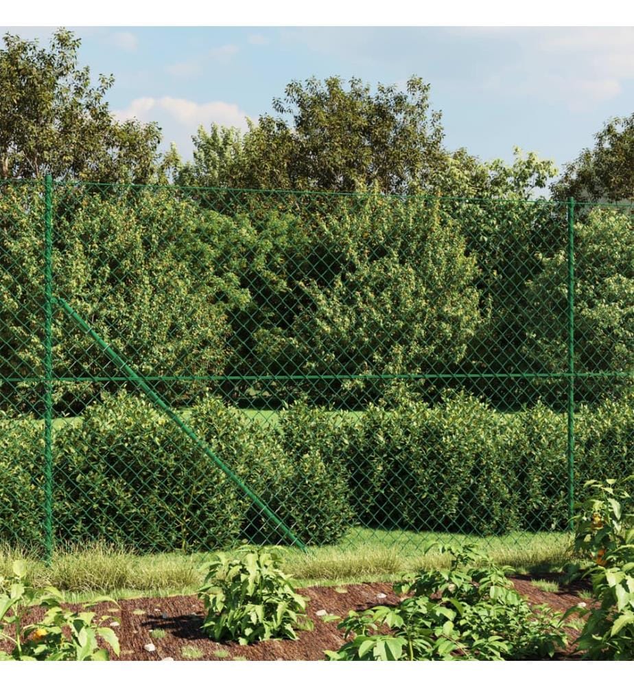Maschendrahtzaun mit Bodenhülsen Grün 1,6x25 m