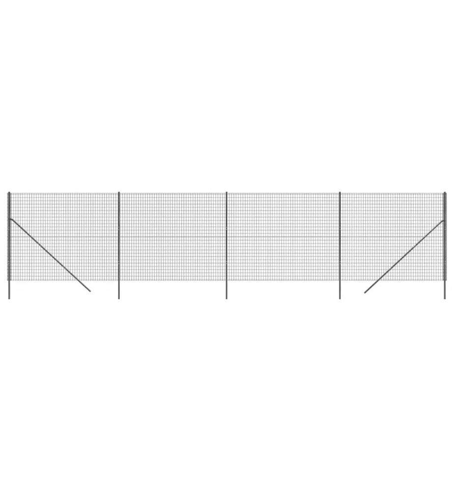 Clôture en treillis métallique anthracite 1,4x10 m