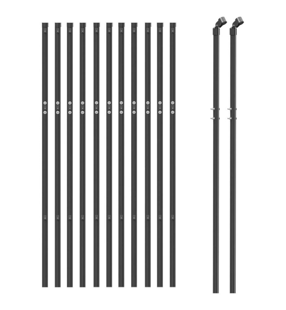 Clôture en treillis métallique anthracite 1x25m acier galvanisé