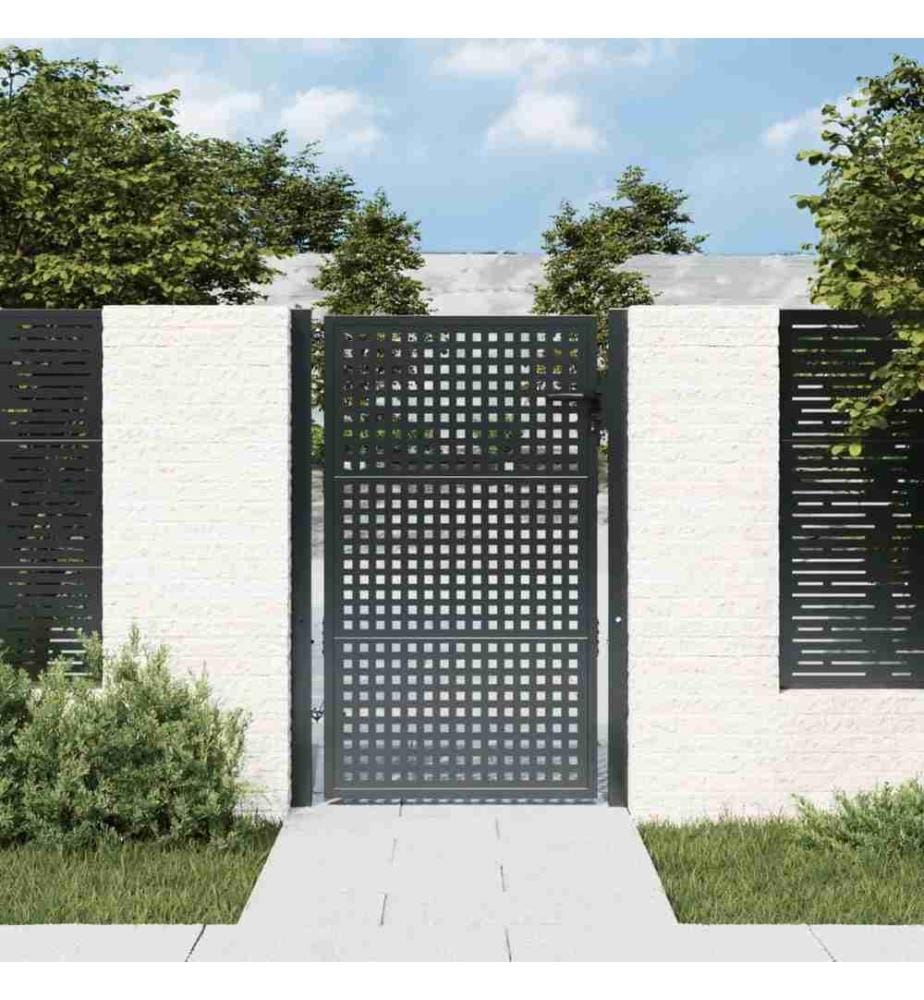 Gartentor Anthrazit 105x200 cm Stahl
