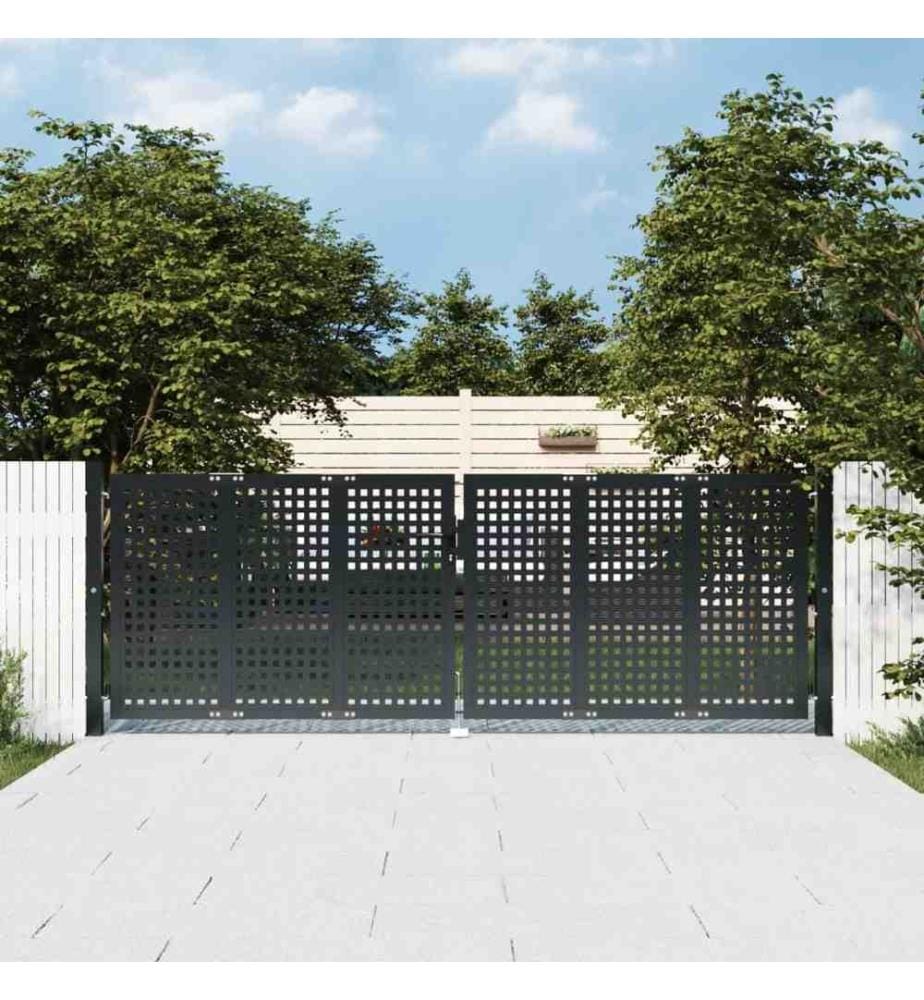 Gartentor Anthrazit 300x150 cm Stahl