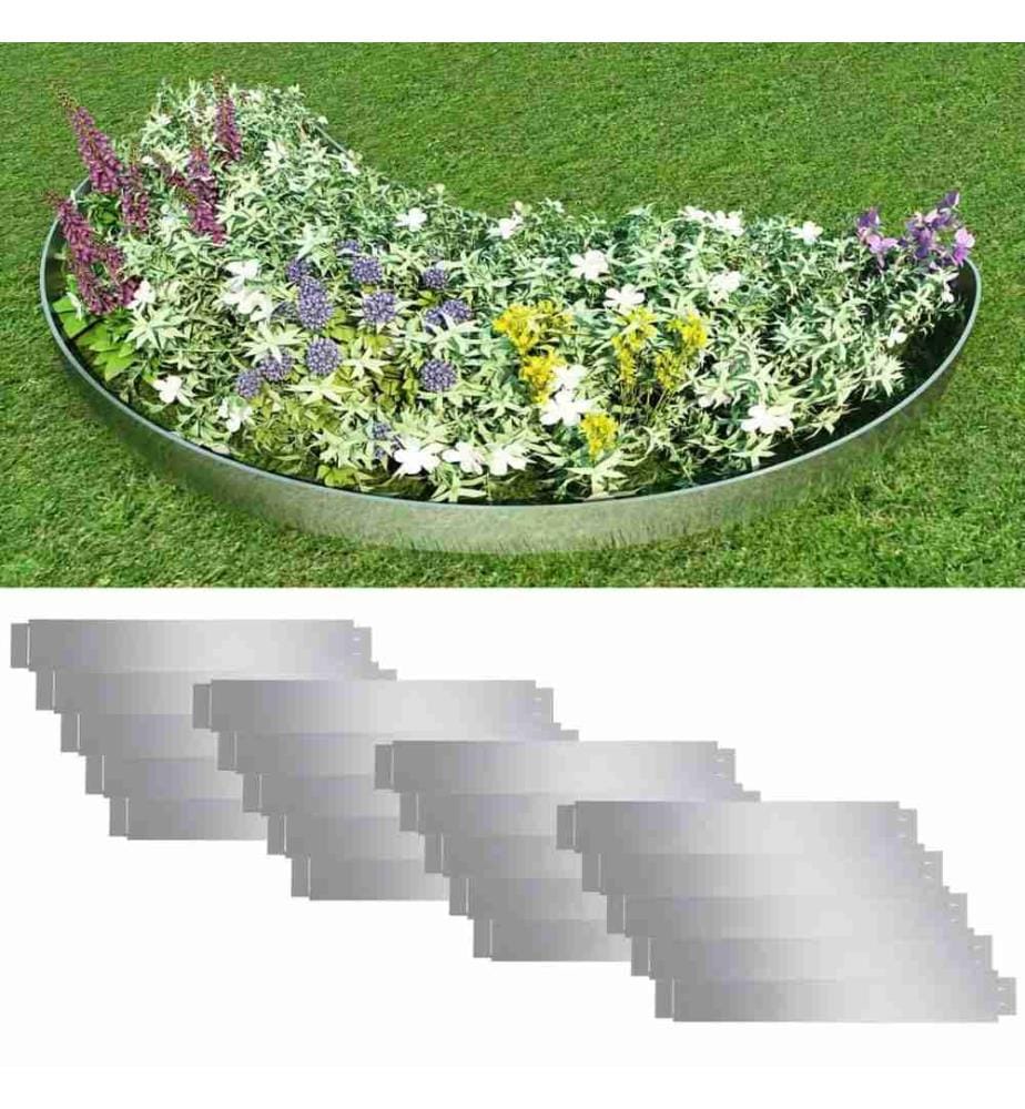Flexible Rasenkante 20-er Set Verzinkter Stahl 100x14 cm