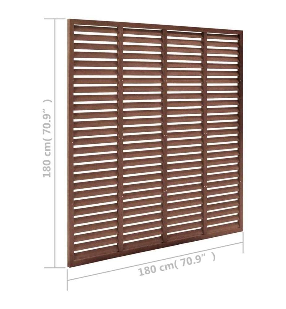 Lamellenzaun WPC 180x180 cm Braun