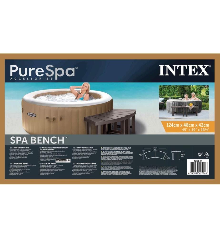 INTEX - Whirlpool-Sitzbank Set, 2 x Medium