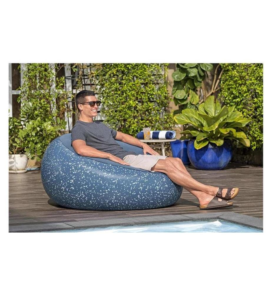 Bestway - Fauteuil gonflable Inflate bleu, 112 x 112 cm
