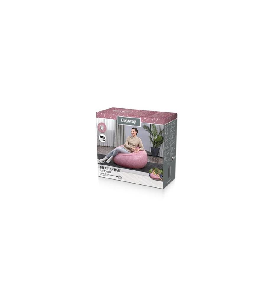 Bestway - Fauteuil gonflable Inflate Rose, 112 x 112 cm