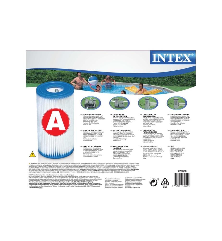 INTEX - Cartouche de filtre pour piscine Typ A